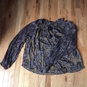 Free People Hendrix Tassel Tie Blouse